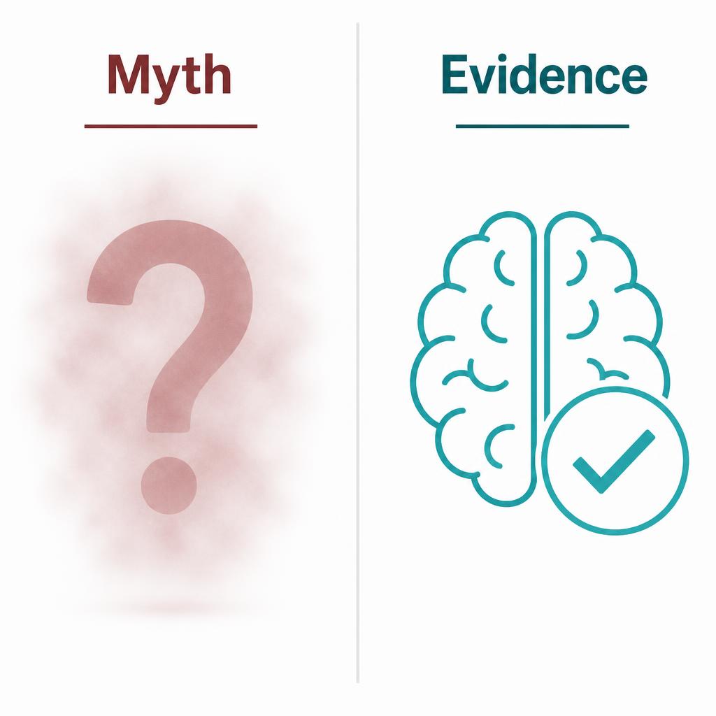 Myth vs. Evidence graphic comparing common beliefs about precognition to what science actually shows